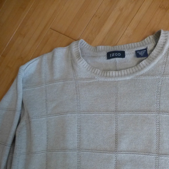 izod men trendy sweater white panes xl - Picture 4 of 4